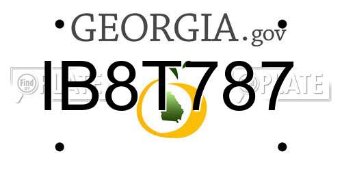 IB8T787 Georgia License Plate