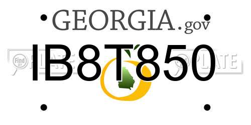 IB8T850 Georgia License Plate