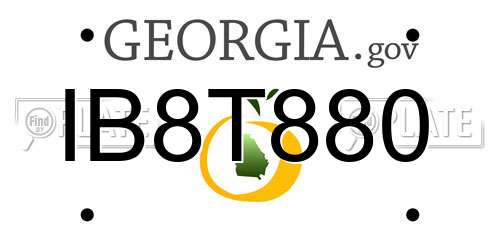 IB8T880 Georgia License Plate