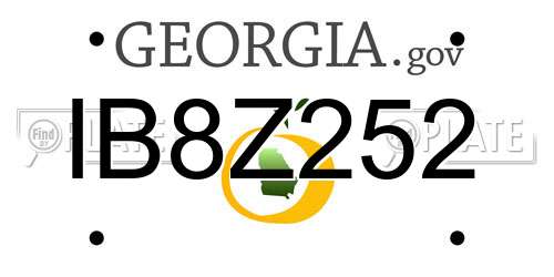 IB8Z252 Georgia License Plate