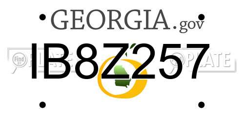 IB8Z257 Georgia License Plate