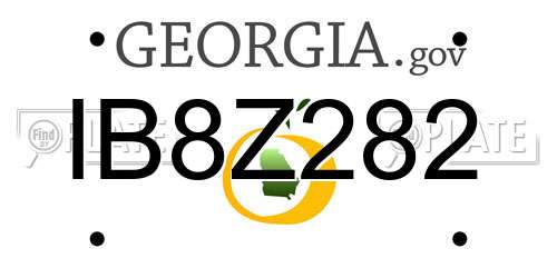 IB8Z282 Georgia License Plate