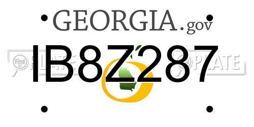 IB8Z287 Georgia License Plate