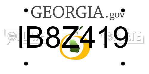 IB8Z419 Georgia License Plate