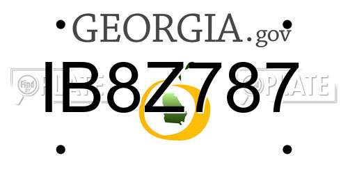IB8Z787 Georgia License Plate