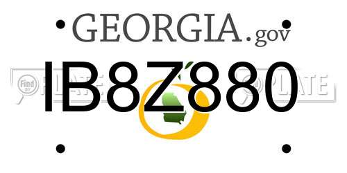 IB8Z880 Georgia License Plate