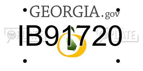 IB91720 Georgia License Plate