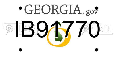 IB91770 Georgia License Plate