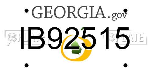 IB92515 Georgia License Plate