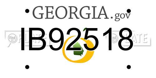 IB92518 Georgia License Plate