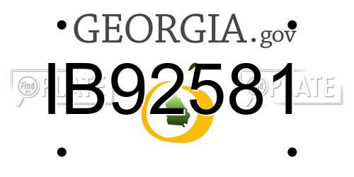 IB92581 Georgia License Plate