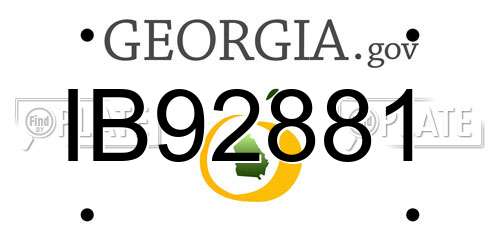 IB92881 Georgia License Plate