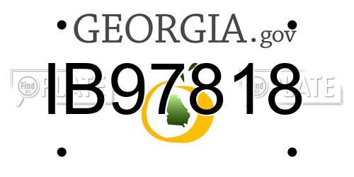IB97818 Georgia License Plate
