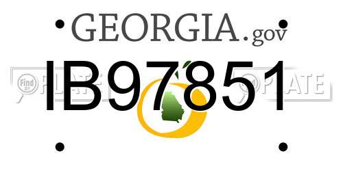 IB97851 Georgia License Plate