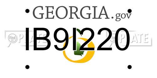 IB9I220 Georgia License Plate