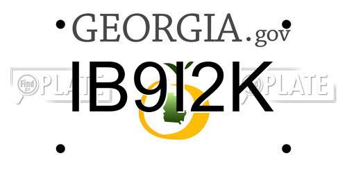 IB9I2K Georgia License Plate