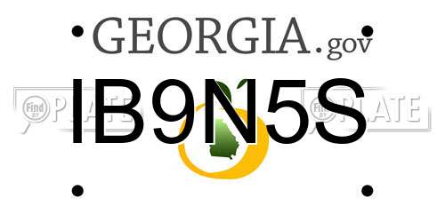 IB9N5S Georgia License Plate