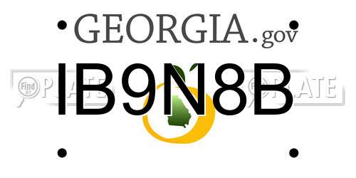 IB9N8B Georgia License Plate