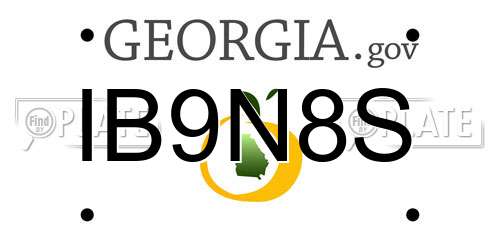 IB9N8S Georgia License Plate