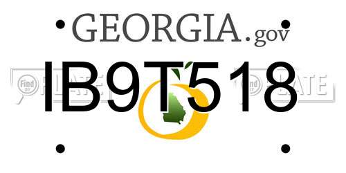 IB9T518 Georgia License Plate