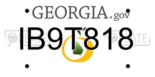 IB9T818 Georgia License Plate