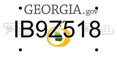 IB9Z518 Georgia License Plate