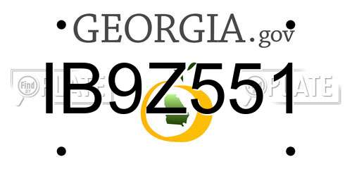 IB9Z551 Georgia License Plate