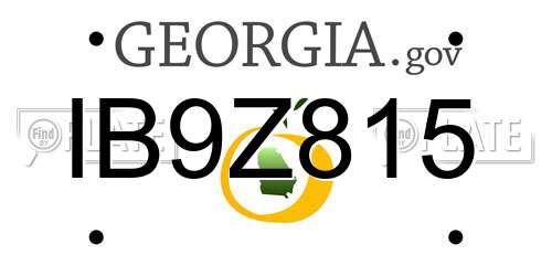 IB9Z815 Georgia License Plate