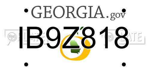 IB9Z818 Georgia License Plate