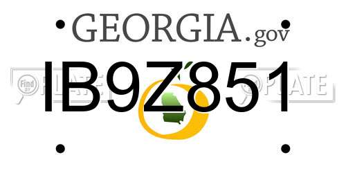 IB9Z851 Georgia License Plate