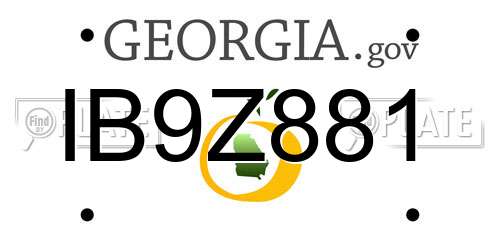 IB9Z881 Georgia License Plate