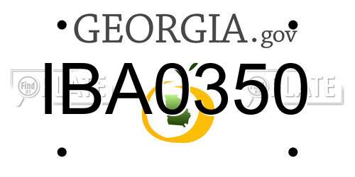 IBA0350 Georgia License Plate