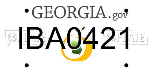 IBA0421 Georgia License Plate