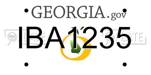 IBA1235 Georgia License Plate