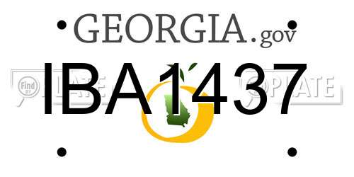IBA1437 Georgia License Plate