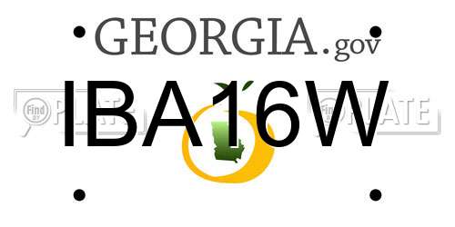IBA16W Georgia License Plate