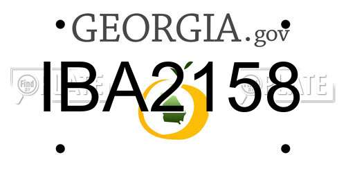 IBA2158 Georgia License Plate