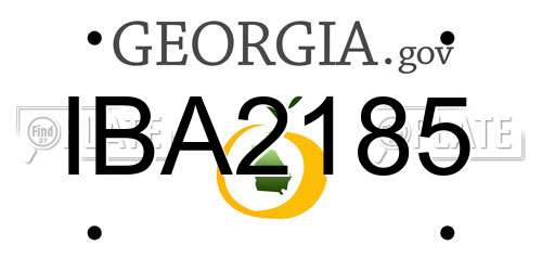 IBA2185 Georgia License Plate