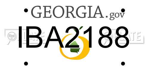 IBA2188 Georgia License Plate