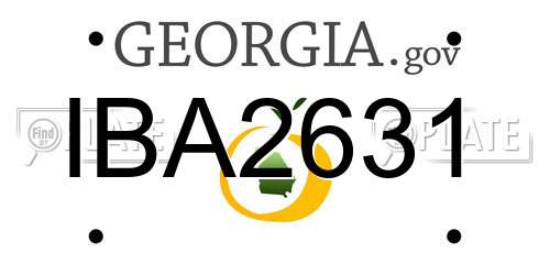 IBA2631 Georgia License Plate