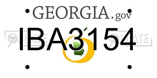 IBA3154 Georgia License Plate