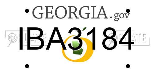 IBA3184 Georgia License Plate
