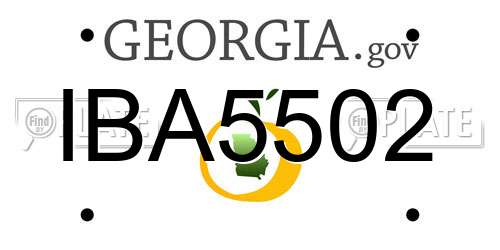 IBA5502 Georgia License Plate