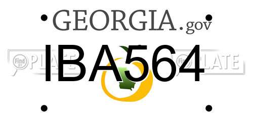 IBA564 Georgia License Plate