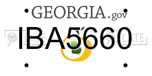 IBA5660 Georgia License Plate