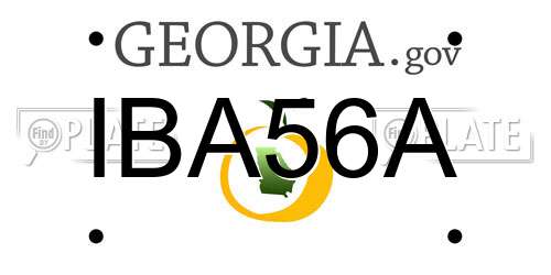 IBA56A Georgia License Plate