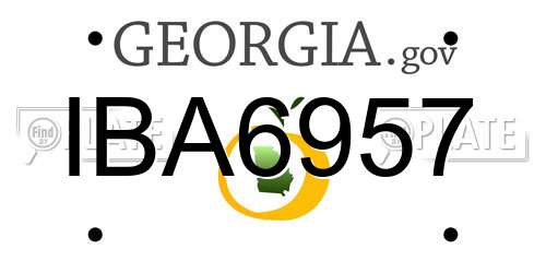 IBA6957 Georgia License Plate
