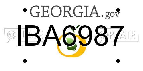 IBA6987 Georgia License Plate