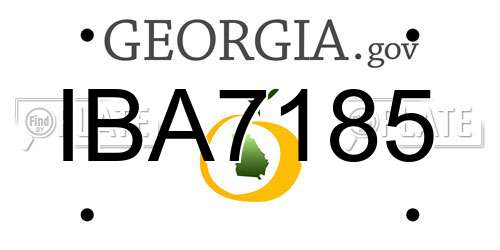 IBA7185 Georgia License Plate
