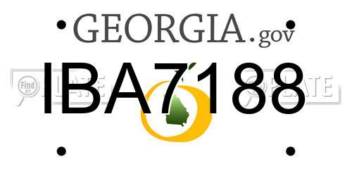 IBA7188 Georgia License Plate